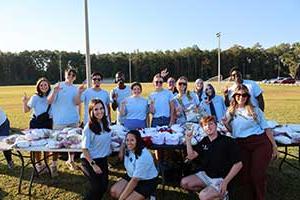 SGA students at intramural field.